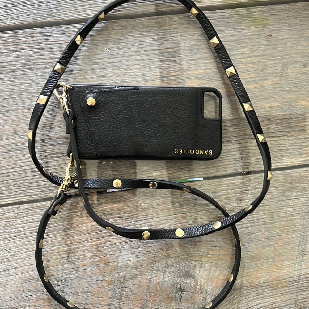 Bandolier iPhone 8 gold stud strap